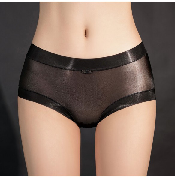 FEE ET MOI - Sexy Silk Glossy Panties (Black)